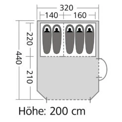 High Peak Tunnelzelt Meran 320 X 200 X 440 Cm -Freien Camping Angebote 072629 9