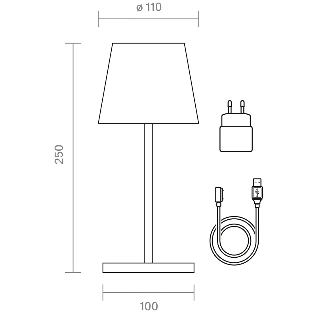 Sigor Akku-Tischleuchte Nuindie Mini 250 Mm, Bronze 8 Sigor Akku-Tischleuchte Nuindie Mini 250 Mm, Bronze – Bild 6