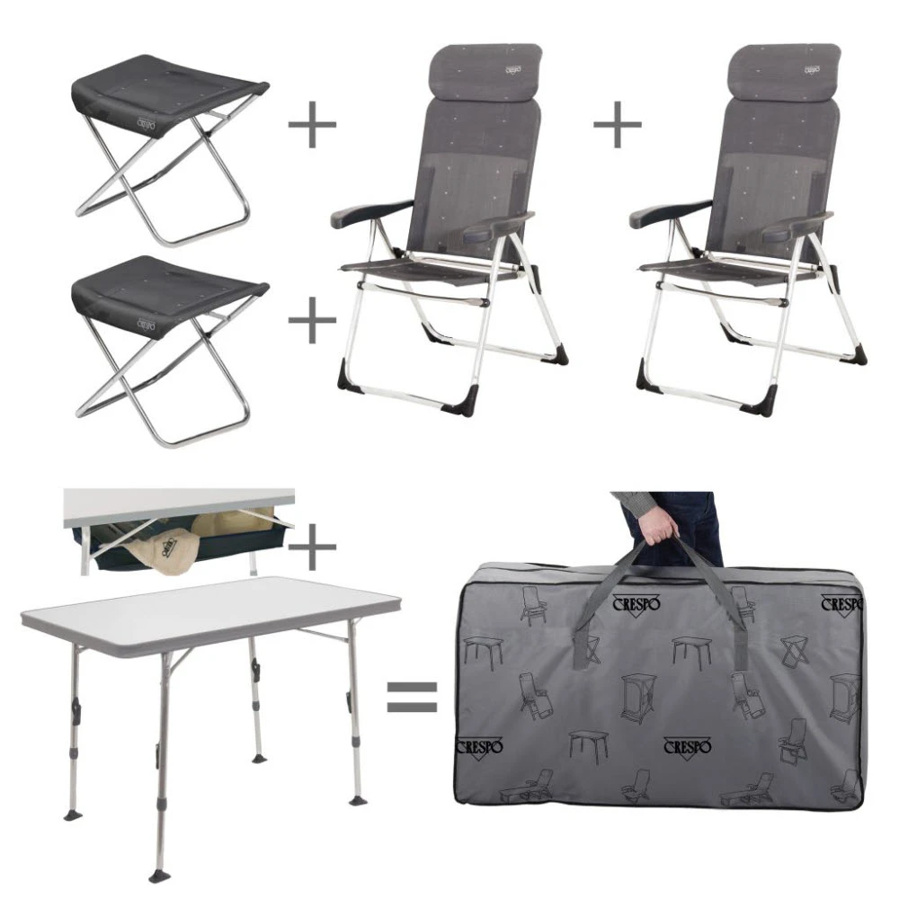 Crespo Stuhl-/ Tischset Valencia Ungepolstert, Mit Fußauflage 3 Crespo Stuhl-/ Tischset Valencia Ungepolstert, Mit Fußauflage