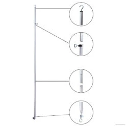 Alu Dachhakenstange 28 Mm, 170-260 Cm