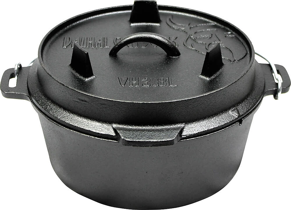 Valhal Outdoor Feuertopf Dutch Oven Gusseisen, Flacher Boden, 3,8 L 3 Valhal Outdoor Feuertopf Dutch Oven Gusseisen, Flacher Boden, 3,8 L