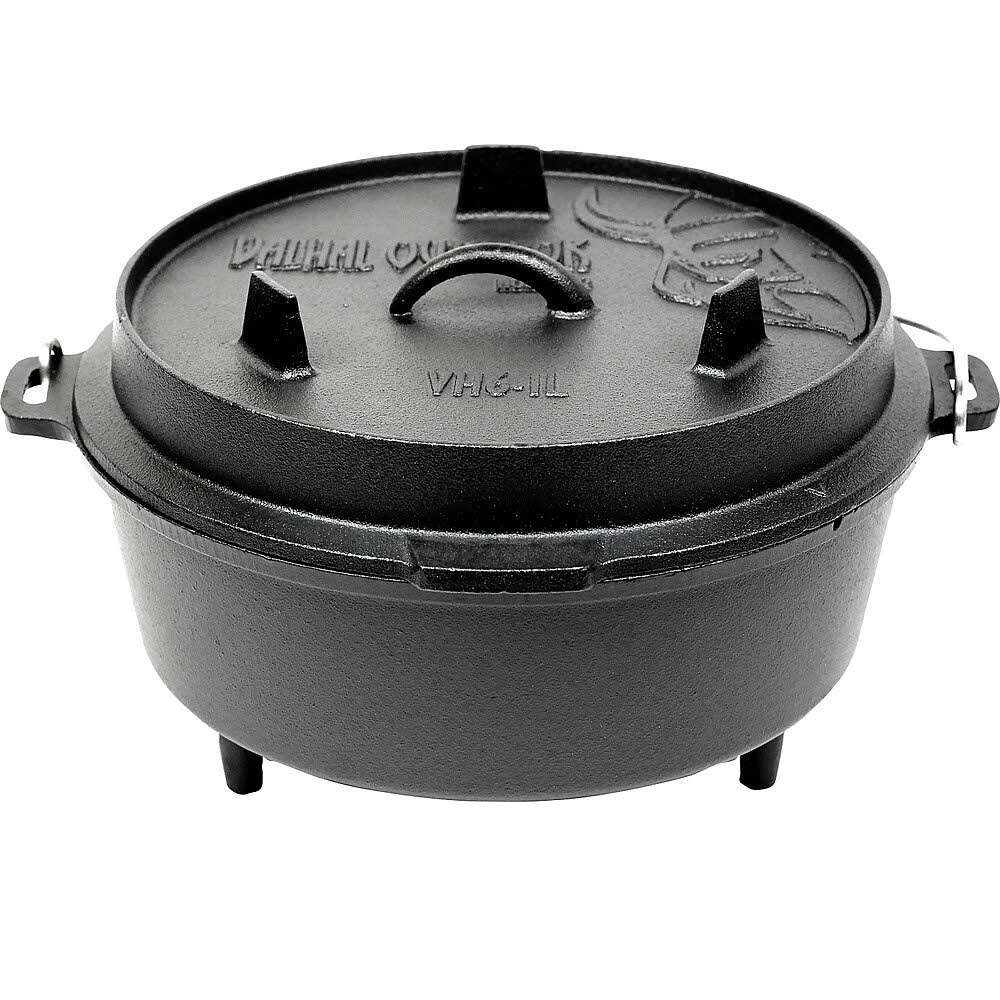 Valhal Outdoor Feuertopf Dutch Oven Gusseisen, Füße Am Boden, 6,1 L 3 Valhal Outdoor Feuertopf Dutch Oven Gusseisen, Füße Am Boden, 6,1 L