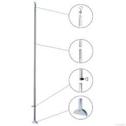 Brand Orkanstütze Alu 28mm Mit Bügelfuß, 165-260cm