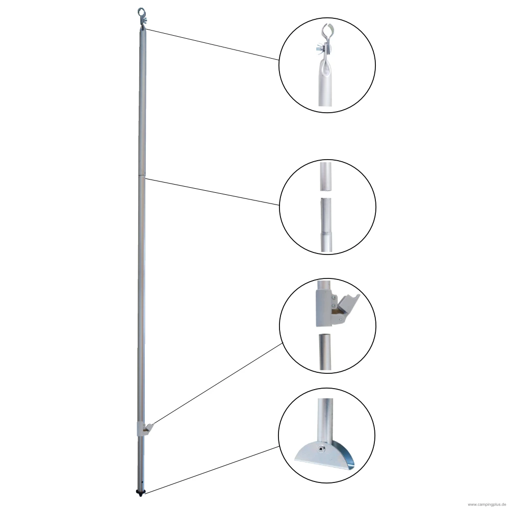 DWT Orkanstütze Mit Bodenspitze 28 X 1 Mm Alu M. Gripstop, 170-260 Cm 3 DWT Orkanstütze Mit Bodenspitze 28 X 1 Mm Alu M. Gripstop, 170-260 Cm