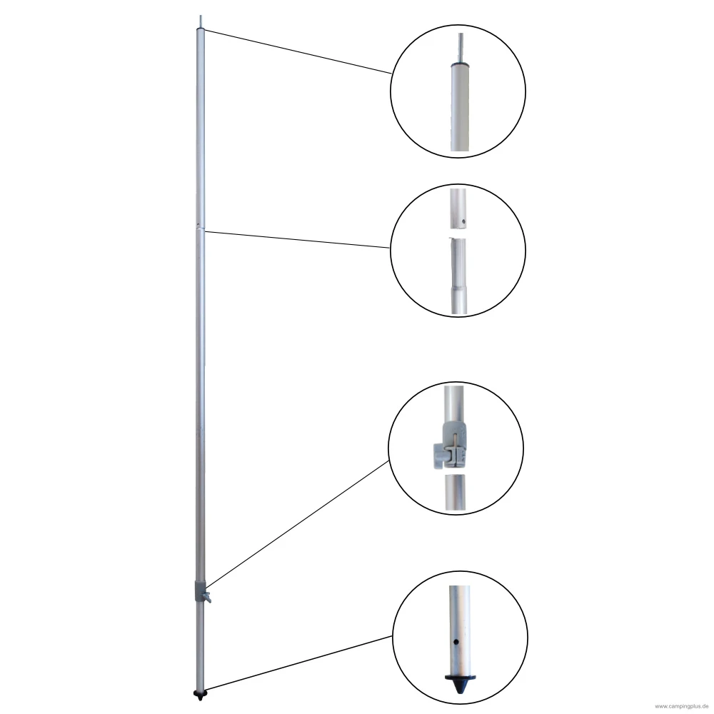 DWT Aufstellstange Alu 25 X 1 Mm Mit GripStop, 165-250 Cm 3 DWT Aufstellstange Alu 25 X 1 Mm Mit GripStop, 165-250 Cm