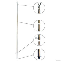 DWT Orkanstütze Mit Bodenspitze 28 X 1 Mm Stahl , 170-260 Cm